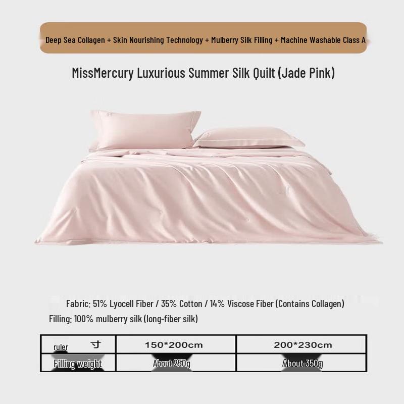 Mercury Home Textiles Washable Mulberry Silk Summer Quilt