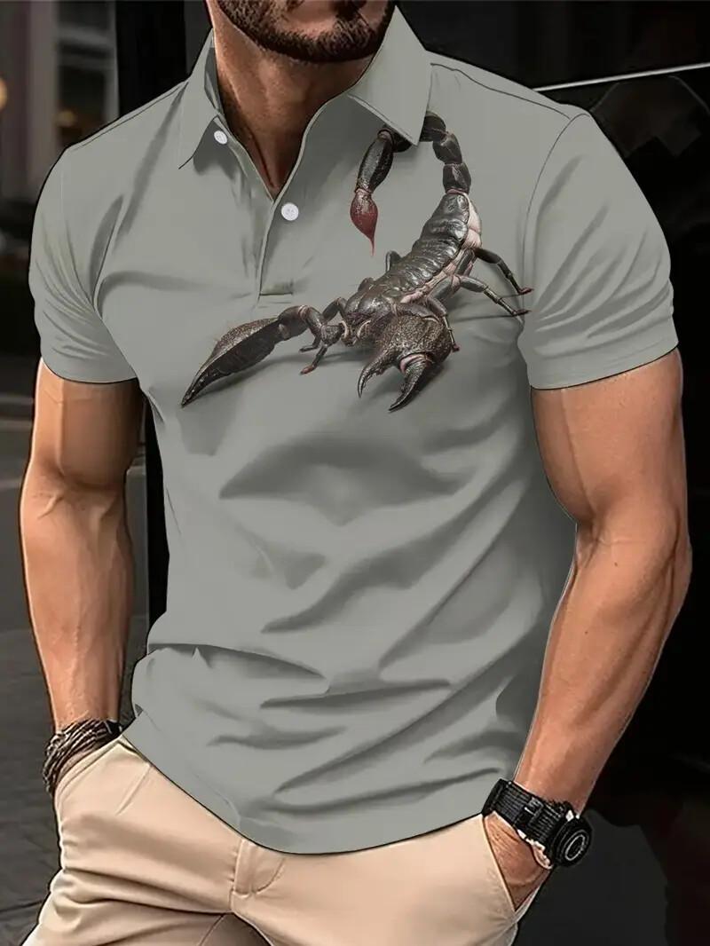 

Men s Polo shirt Animal Graphic Print Outdoor Casual O Neck fine horse Short Sleeve Street Fashion Male Oversized Clothing S