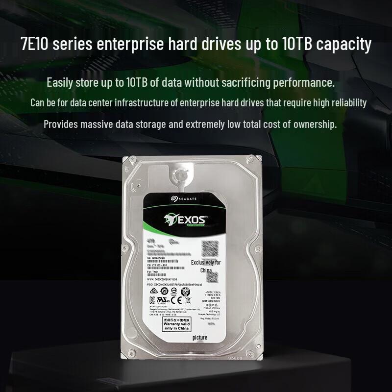 Seagate Exos 7E10 10TB Enterprise SATA HDD