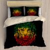 Lion Head Black Backdrop Duvet Cover Set Queen King Size 3 Piece Bedding With 2 Pillow Shams