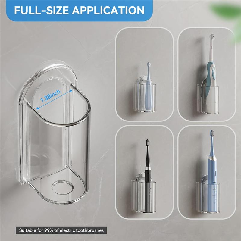 Electric Toothbrush Holders Punch-Free Wall-Mounted Toothbrush Rack Wall Mounted Tooth Brushing Holder For Bathroom