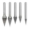 5 Pcs Carbide Burr Double Cut   Files with 6mmCelsius0.24in Shank for Engraving Polishing Drilling