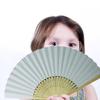 10Pieces Set Plain Chinese Paper Fan Bamboo Rib White Plain Folding Fan Painting Handheld Fan Party Decoration