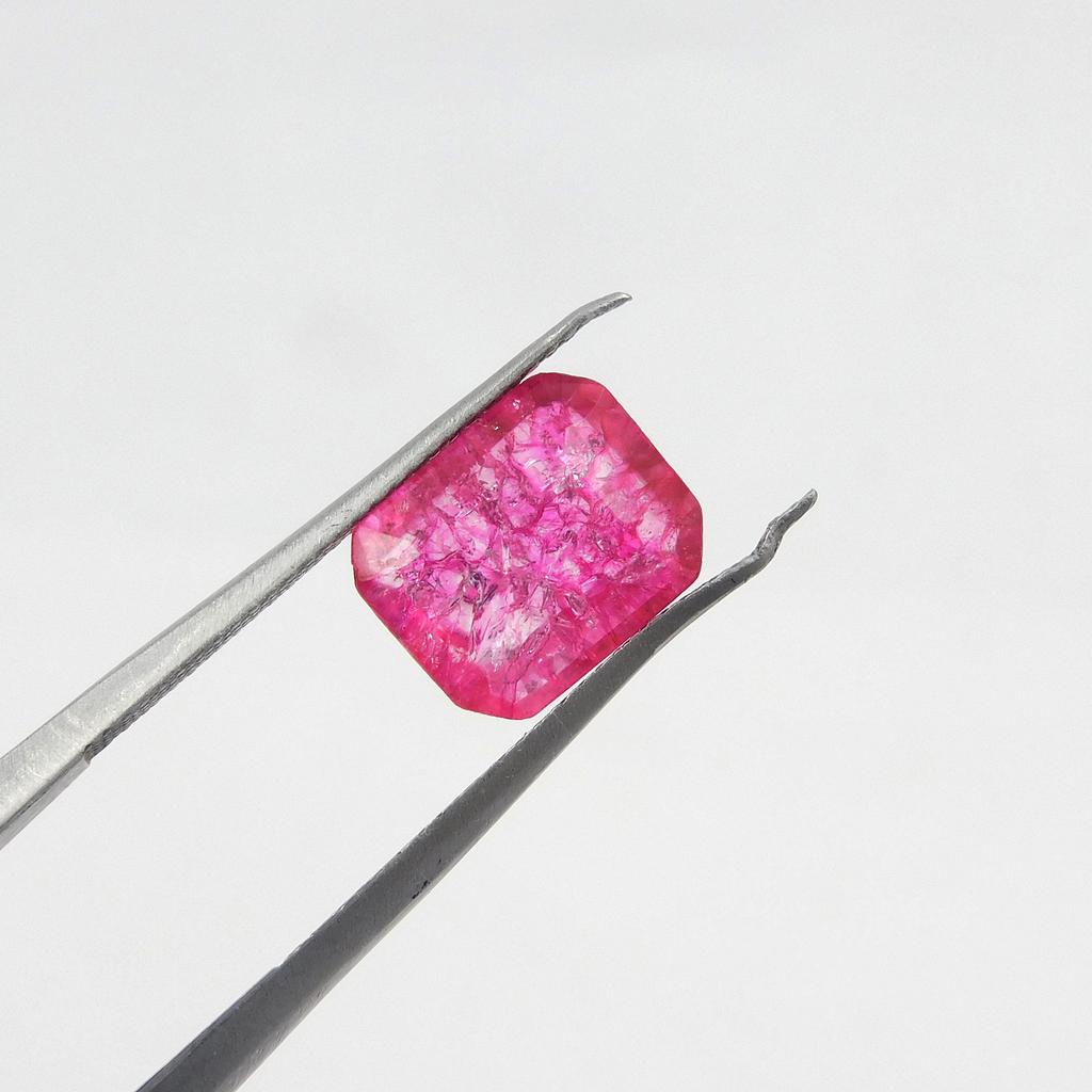 Ring Size Natural Ceylon Sapphire 2 Ct Pink Emerald Cut Loose Gemstone CERTIFIED P-969-Sa