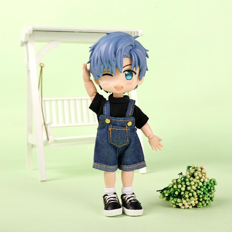 Ob11 Doll Clothes Fashion Tops Jeans Sweatshirt Cool Sleeveless High Neck Sweater Suspenders Shorts For 1/12 Bjd Dolls Accessory