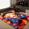 1PC Custom Name Music Headphones Artwork Theme Floor Mat Ideal for Living Room, Game Rooms, Office, Bedroom,Floor Mat Playful Design