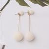 Earrings, 1 Pair, Women's, Temperamental, with Balls, Double-sided Long Drop Earrings