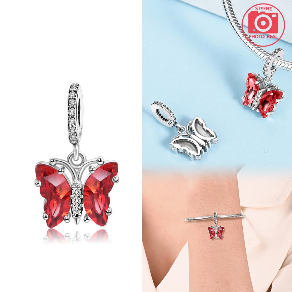 Murano Glass Butterfly Pendant Bead Component Copper Metal Colors Designed For Charm Bead Components Copper Metal Colors Authentic Original Bracelet