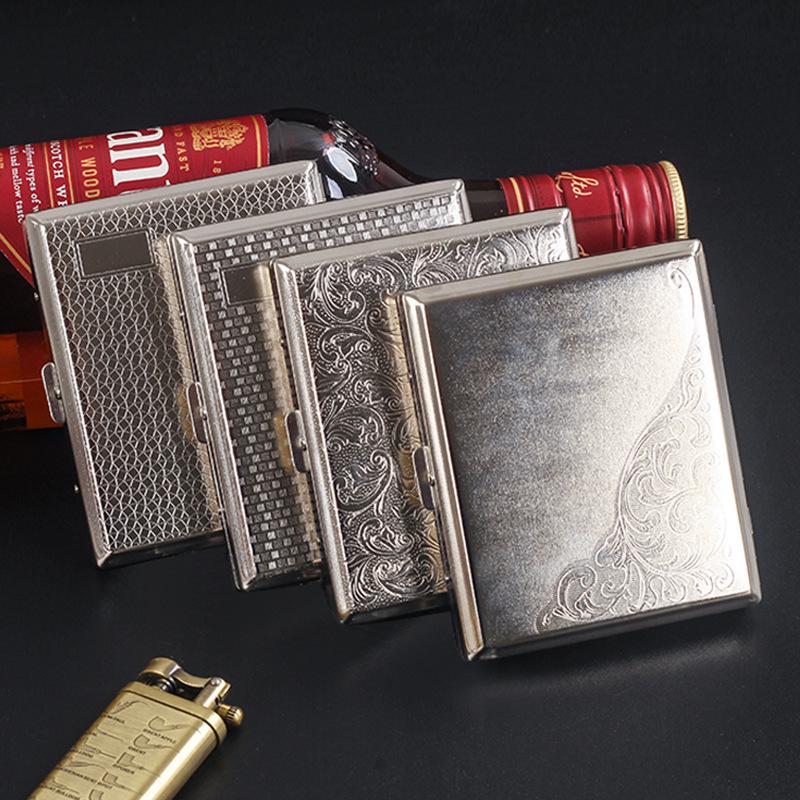 Stylish 18-Capacity Crushproof Metal Cigarette Case for Men