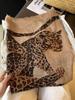 New Cotton Linen Scarf for Women, Leopard Print Long Wrap, American Style, Cashmere Thin, Spring/Autumn Warmth Neck Protection