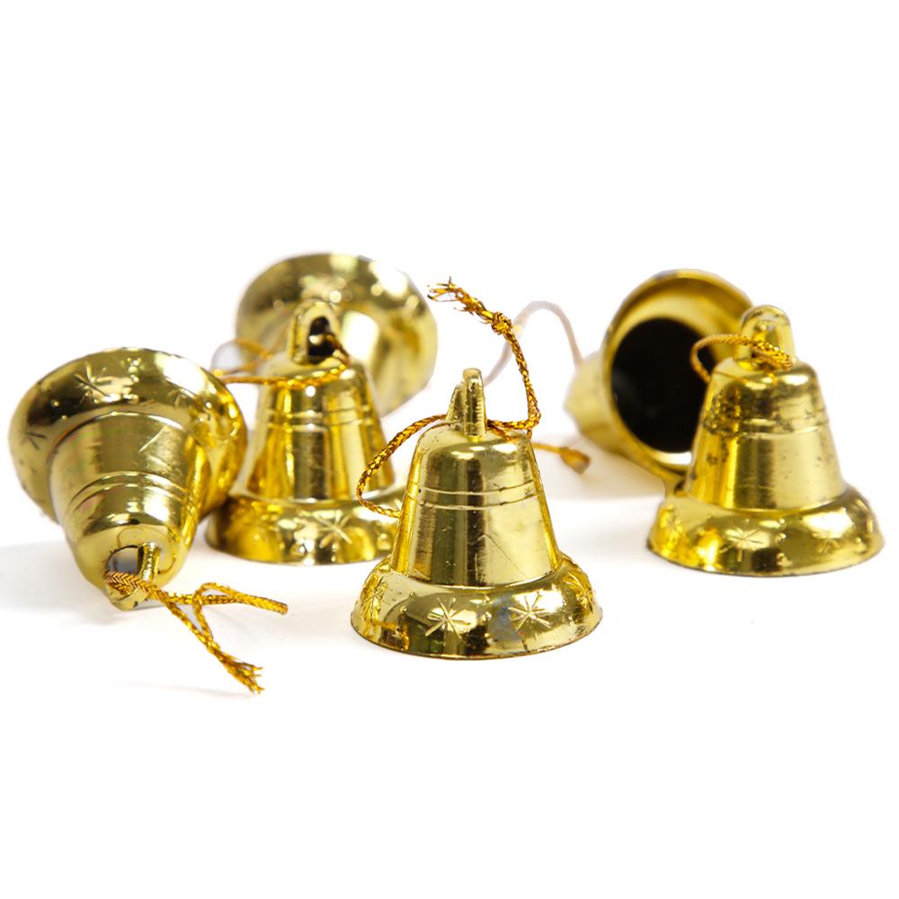 Golden Christmas Bell Ornament - 3CM Hanging Pendant for Tree Decoration