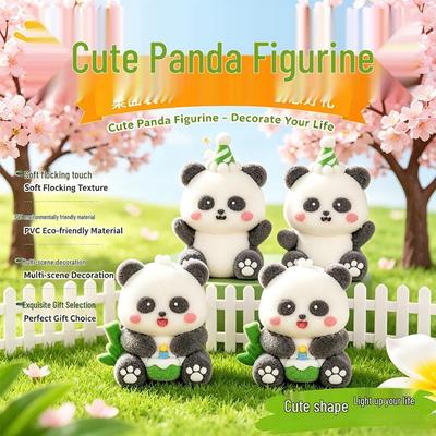 Adorable Soft Rubber Panda Ornament: DIY Chinese Style Cultural Gift for Kids