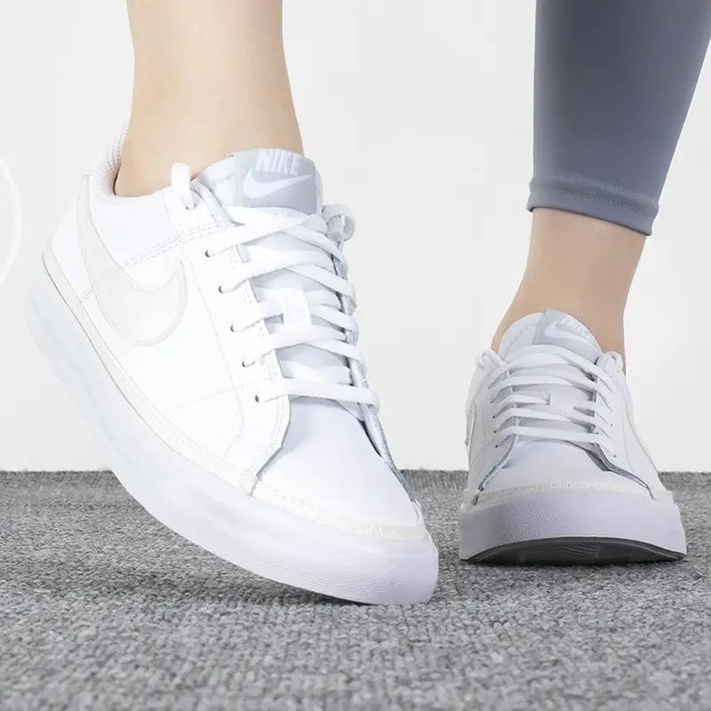 Nike Court Legacy Leather Comfortable Versatile Durable Breathable Low-Top Kids Sneakers Kids Sneakers White DA5380-114