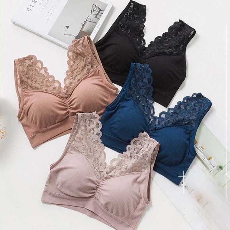 Lenjerie de corp Femei Gather No Steel Ring Sutien Dantela Sexy Wrap Vest Vest Sutien