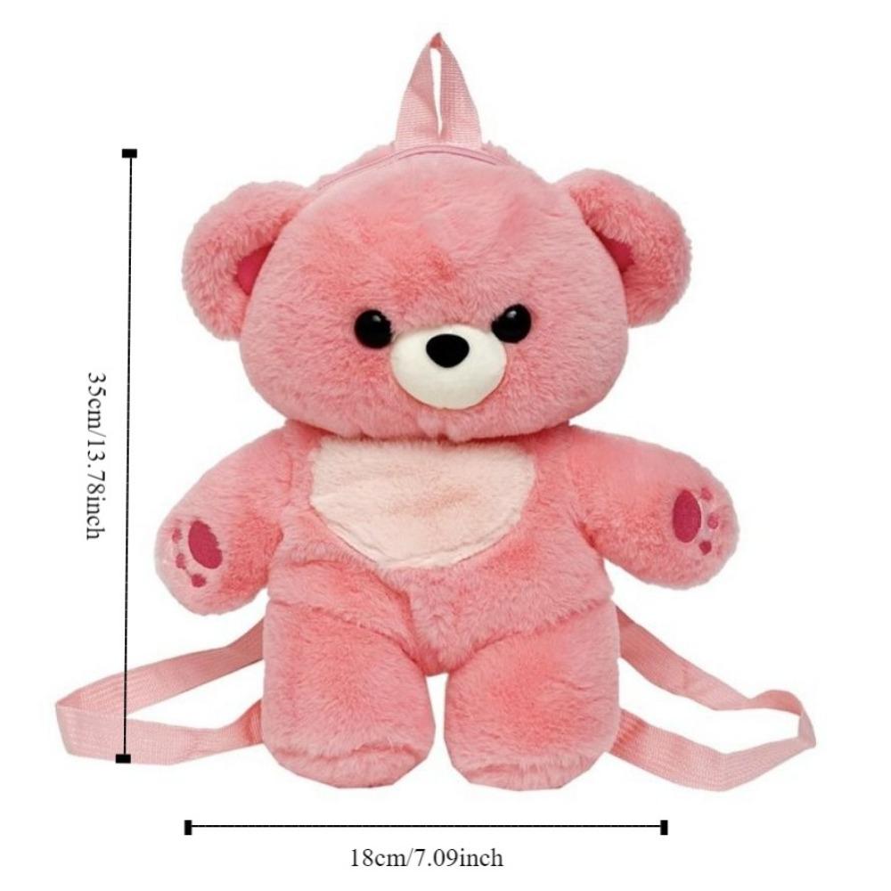 Multicolour Plush Shoulders Bag 3D Bear Animal Bag Sweet Plush Bear Backpack Outdoor