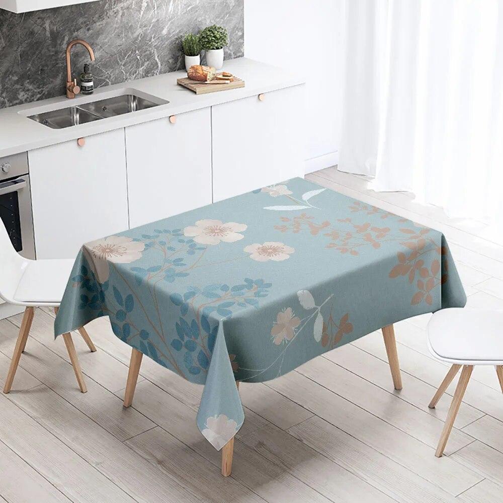 Kat Floral Tablecloth Home Decoration Anti-fouling Waterproof Dining Table  Rectangular Kitchen Fireplace Countertop
