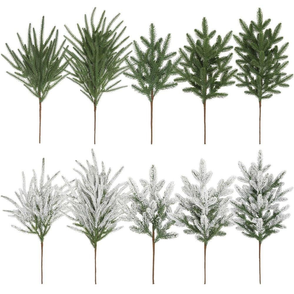 DIY Wreath Simulation Ceder Branches Plastic Christmas Pine Stem  Home Decoration