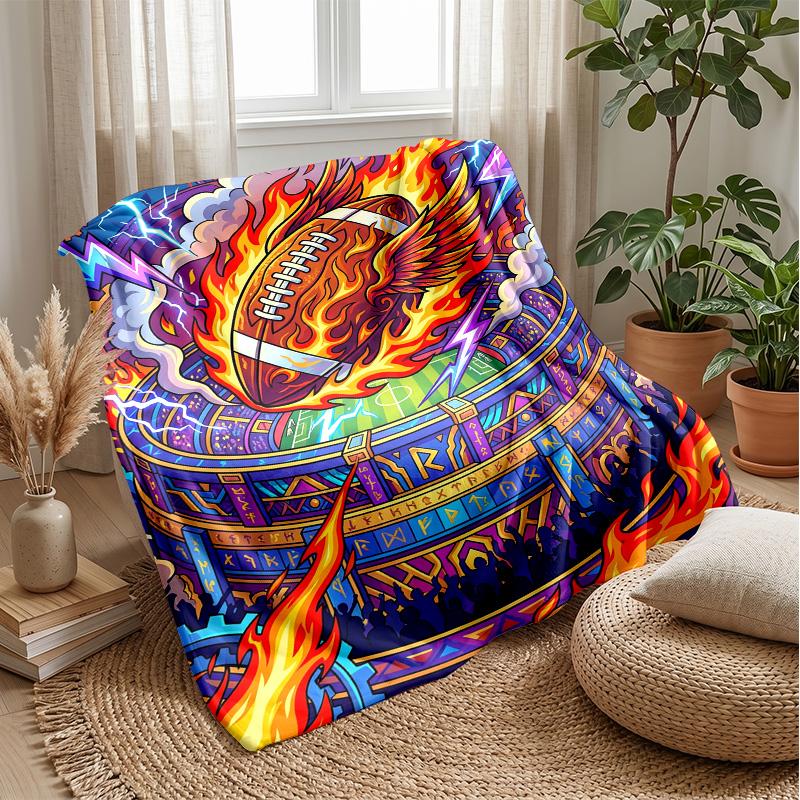 Electric Football Energy 7 Theme blanket Lightweight Warm Flannel Blanket Decorative Throw Blanket for Home Decoration