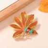Vintage Style Enamel Autumn Leaf Brooch Handcrafted with User Friendly Materials for Fashionable Women and Nature Lovers