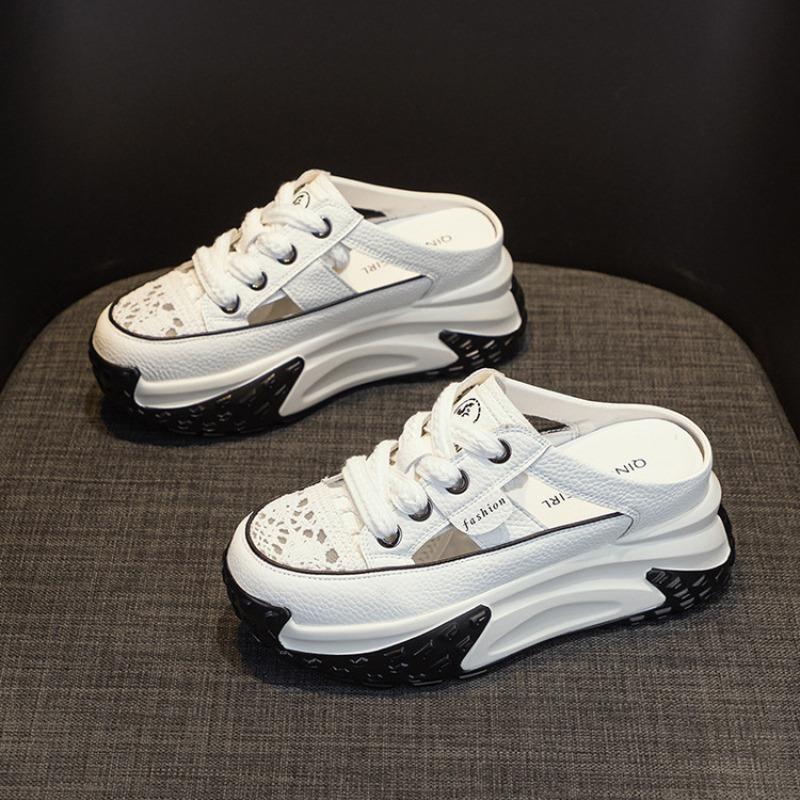 Fashion Womens Sandals 2025 Summer New Thick-Soled Heightening Casual Shoes Fashionable Versatile Bag Head Slippers Women