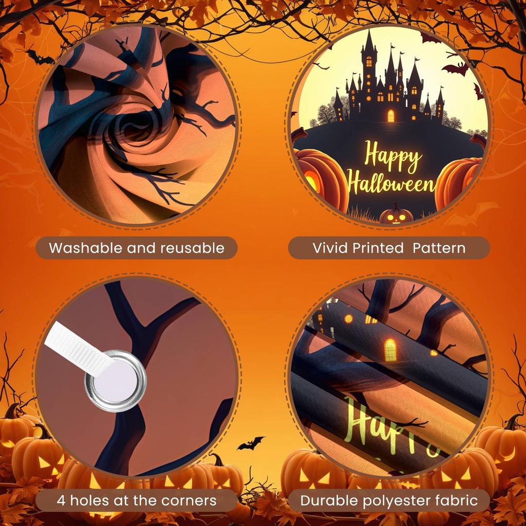 Event Banner Full Moon Halloween Party Banner Spooky Banner Halloween Decor For Fall Festival Outdoor Event Indoor Party