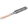 Kabob Grilling Baskets Lockable Iron Kebab Grill Grate with Wooden Handle for Grilling Vegetables
