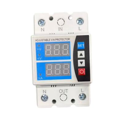 Self Resetting Over Under Voltage Protector Two Display 240V~300V 63A Voltage Protective Device Intelligent Design DIN Rail