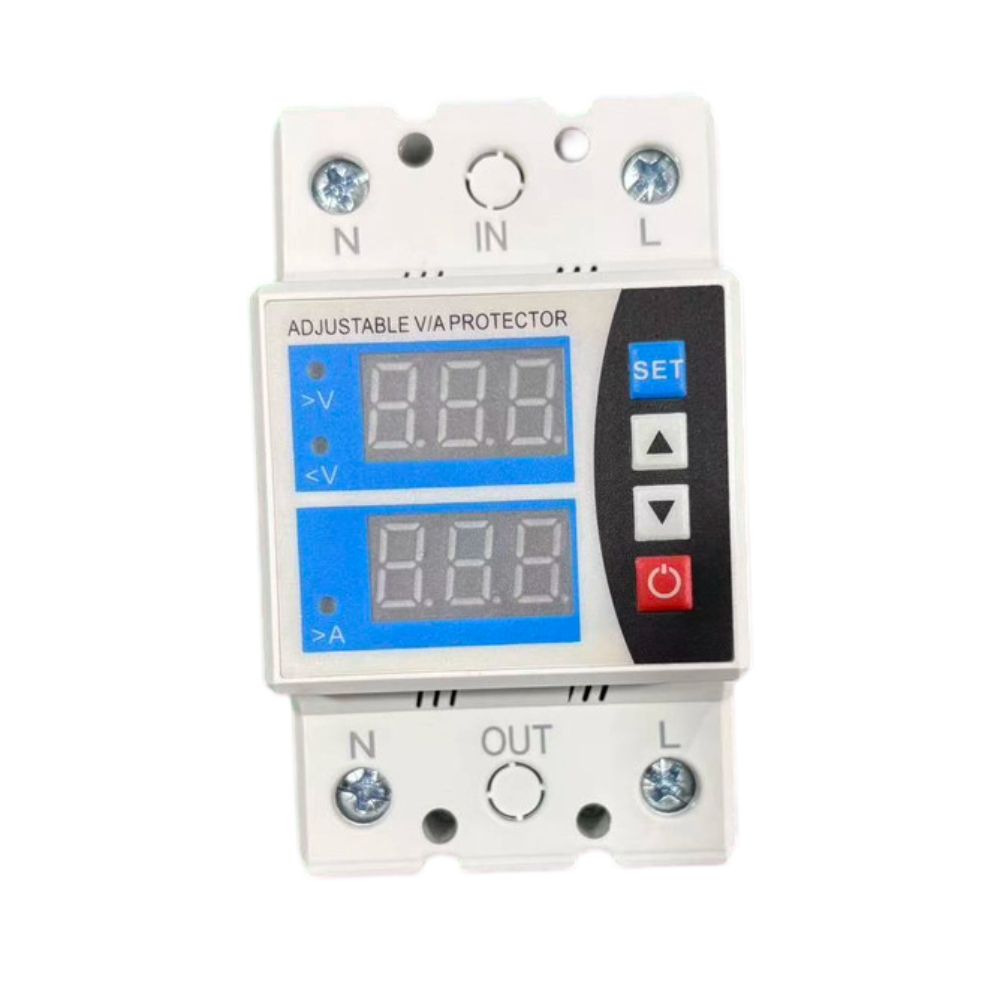 Самовосстанавливающийся Устройство Защиты от Перенапряжения и Пониженного Напряжения Двойной Дисплей 240В~300В 63А Защитное Устройство Напряжения Интеллектуальный Дизайн DIN-рейка 1A