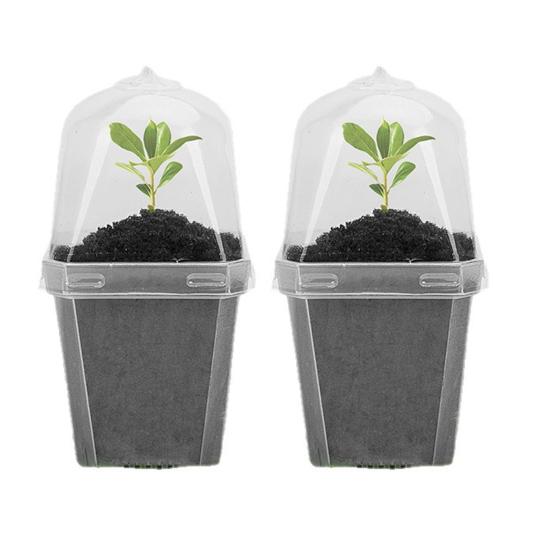 Przezroczyste doniczki do szkółki roślin Plastikowe wielokrotnego użytku doniczki na sadzonki z kopułą wilgotnościową 3" Doniczki ogrodnicze Małe doniczki na sukulenty zioła sadzonki sadzonki