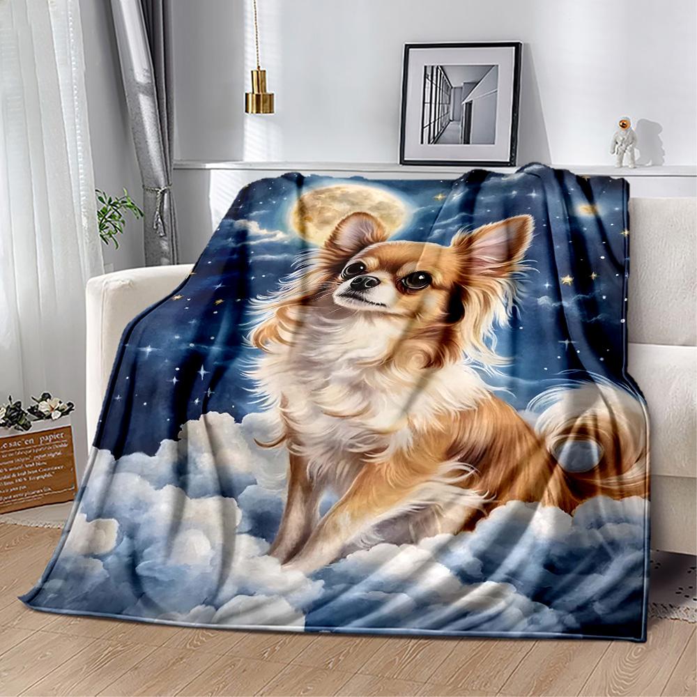 Rottweiler Moonlit Journey Flannel Blanket,Lightweight,Office Blanket,Sofa Blanket,Comfortable Blanket