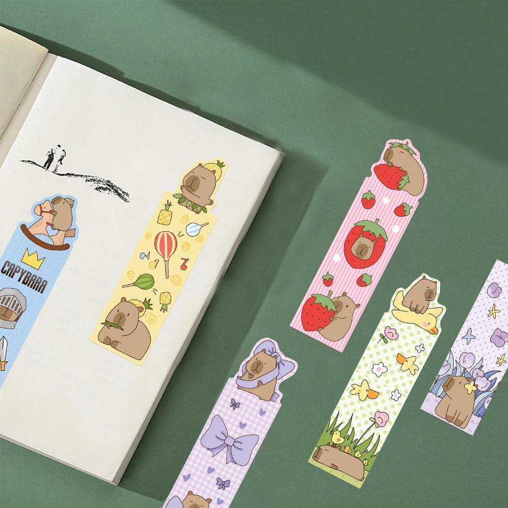 Capybara Paper Bookmarks Assorted Fruit Animal Scenery Page Markers For Book Lovers Students Reading Accessory School Stationery