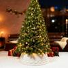 White Knitted Christmas Tree Base Cover Fits 7.5-12 Foot Christmas Tree Modern Country Wind Tree Circle Skirt