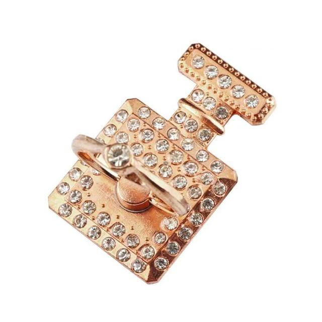 Fashion Luxury Diamond Shiny Gemstones Metal Mobile Phone Ring Bracket Phone Holder Rotatable Ring Bracket for iPhone Samsung