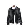 2023 Women’s Slim Genuine Leather Motorcycle Jacket – Short, High-Waisted Sheepskin for Spring/Autumn