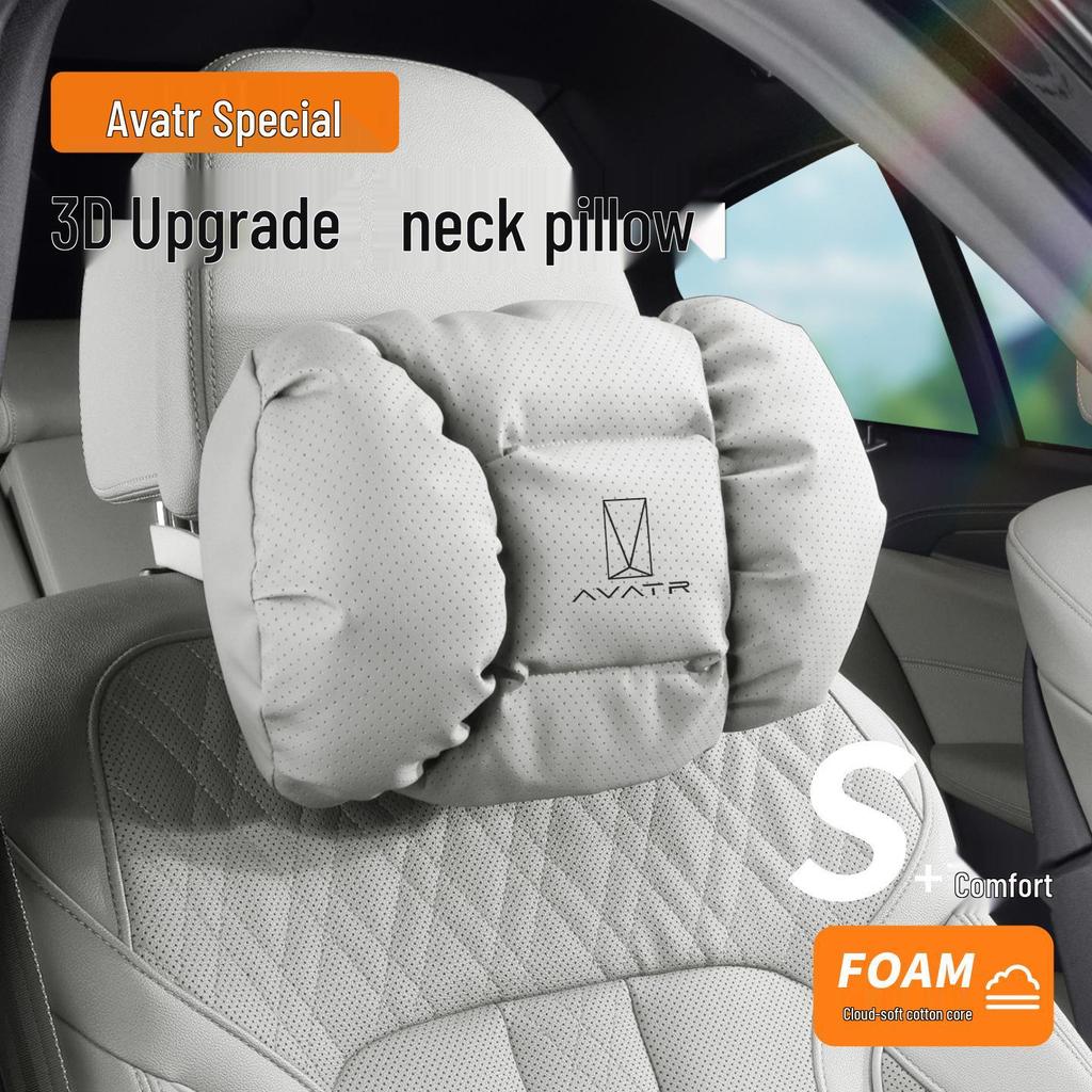 Avatr 07 Car Headrest & Lumbar Support Pillow - White Universal