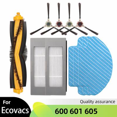 Pro Ecovacs Debot OZMO 600 601 605 Náhradní díly Hlavní rotační kartáč Boční otočný kartáč Kryt Kola Hepa filtr Hadřík na mop Sestava nádoby na prach