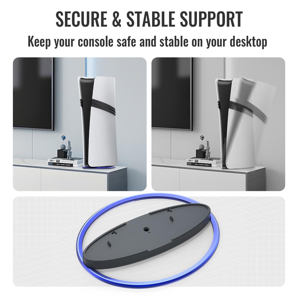 Portable Metal Vertical Stand Game Console Base Bracket Anti-Slip Base Holder Game Console Host Stand for PS5 Pro/PS5 Slim/PS5