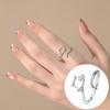 Exquisiter offener Goldring: Japanischer & Koreanischer Stil, Dünnes Band mit Diamanten besetzt, Stapelbarer & Eleganter Fingerschmuck