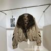 New Haining Fur Integrated Parker Down Jacket Women's Big Fur Collar Short White Goose Down Jacket Winter