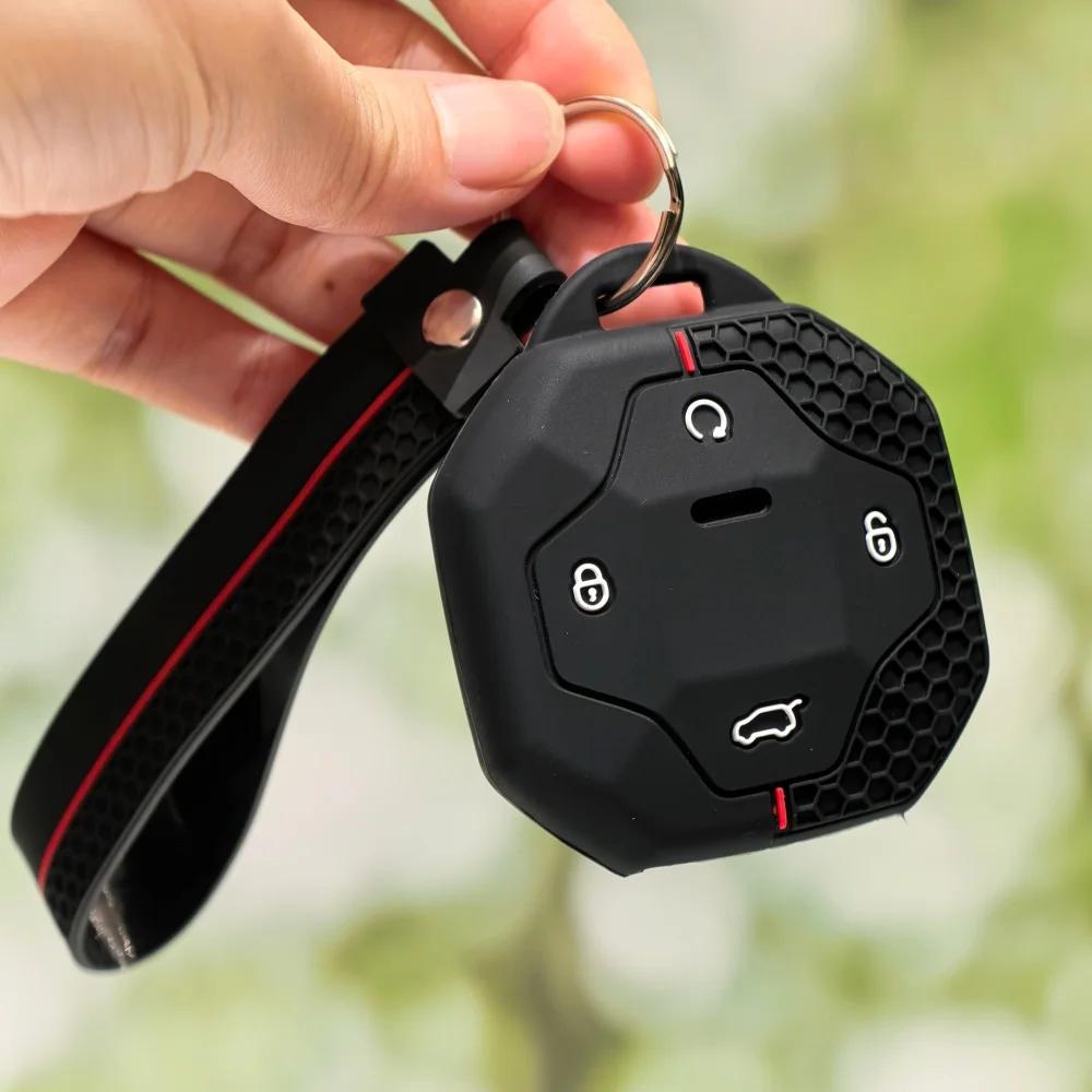 Silicone Car Key Case Cover for Chery Jetour To Genesis Traveller T2 X90 X70 X95 DASHING X-1 Plus DTC L9 Car Key Shell Keychain