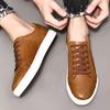 Neue Herrenschuhe Echtes Leder Freizeitschuhe Mode-Sneaker Britischer Stil Rindsleder Herrenschuhe Neue Herren-Sneaker