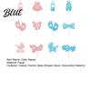 Glitter Paper Baby Theme Picks 12Pcs Boy Girl Birthday Cake Toppers Themed Cupcake with Party Supplies Bottle Stroller Bow Suit Cardboard