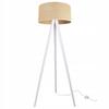 Floor Lamp Standing Tripod Wooden Lampshade 45Cm