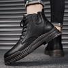 Autumn and Winter High-top Leather Martin Boots, Teenagers Wear Lace-up Retro Tooling Boots, Men's British Wind Motorcycle Boots