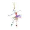 Sparkling Ballerina Christmas Ornament 2D Acrylic Hanging Decor for Tree Car Mirror Home Display Festive Dance Figure