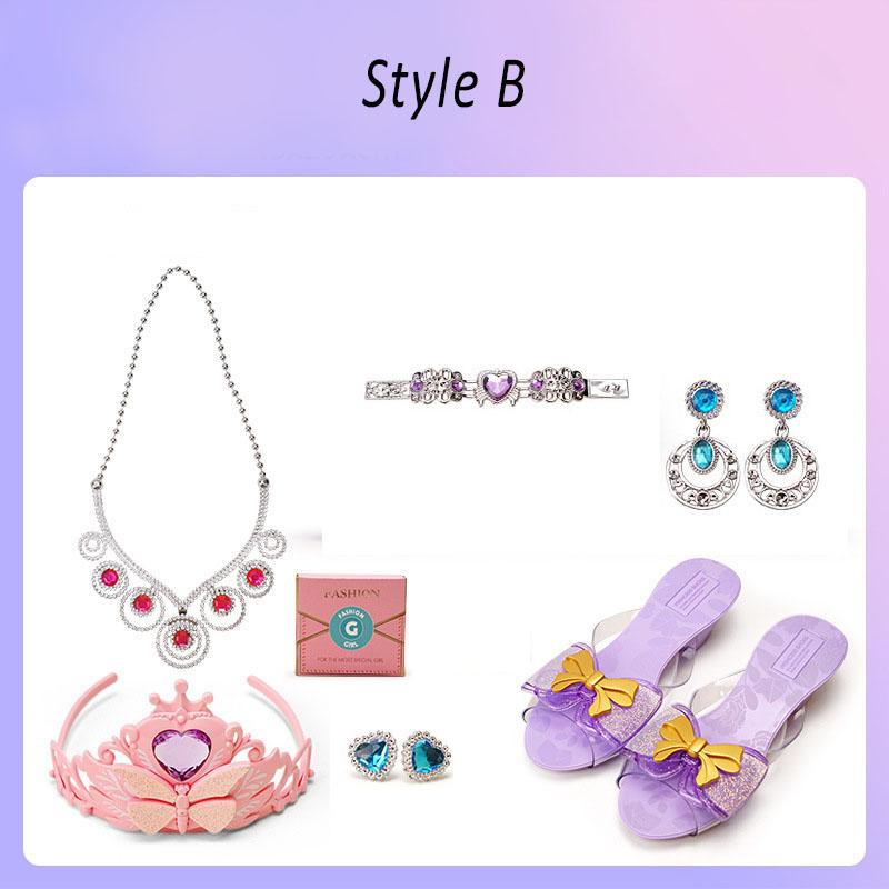 Kids Toys Pretend Play Beauty & Fashion Toy Simulation Makeup Set Jewelry Crown Necklace Cosmetic Educational Toy For Girls Gift