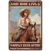 Vintage Cowgirl Metallschild Retro Westlich Reiten Zitat Blechschild für Heimbar Bauernhaus Dekoration Das Leben ist Hart Spirituell Wi