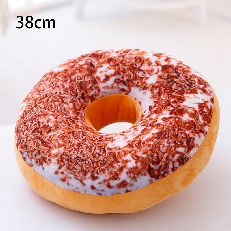 38/60cm Donut Food Toy Colorful Stuffed Ring Shaped Decor Plushie Head Pillow Seat Cushion for Chair Indoor Floor Sofa Gift