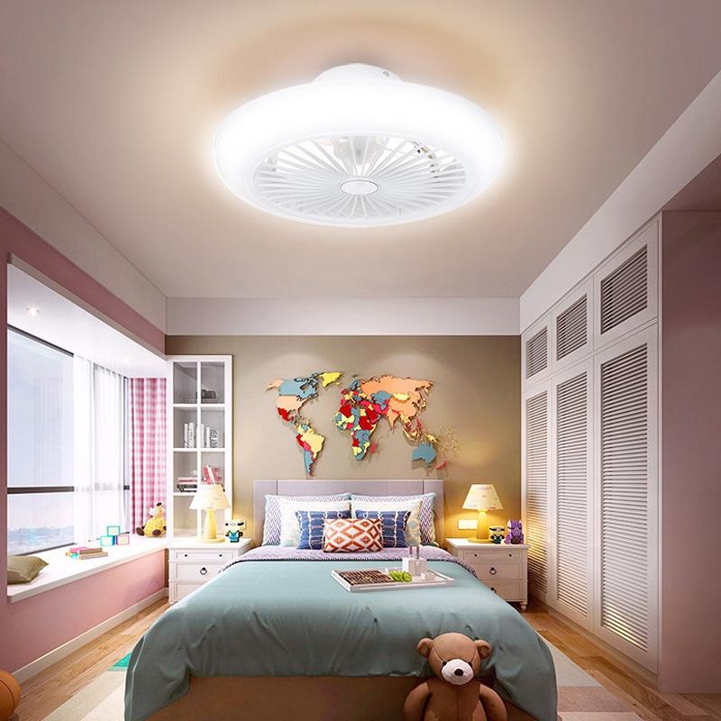 Ventilateur de plafond LED moderne avec télécommande, silencieux, 3 vitesses réglables, intensité variable, pour salon, 44 cm