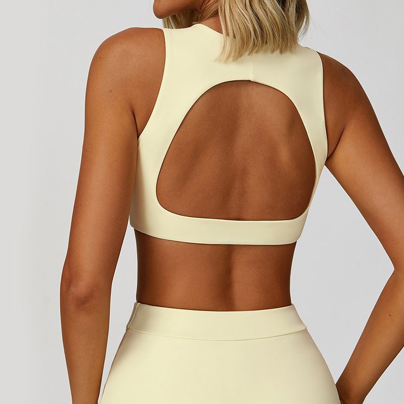Cut Out Beauty Back Exercise Underwear Women's Shockproof Push-up Sexy Workout Clothes Tops Running Bra Outwear Yoga Vest